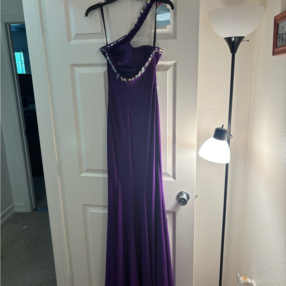 Disney One-Shoulder Purple Dress with Silver Accents